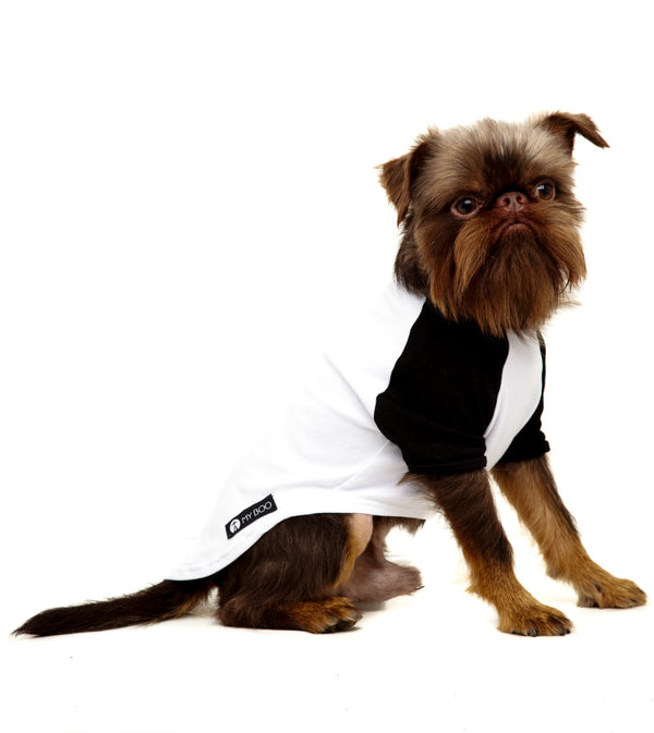 Roupa para Cachorro - Camiseta Preta e Branca