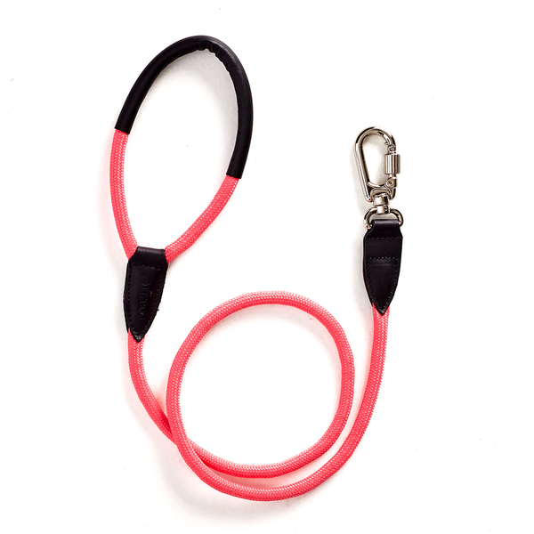 Guia MY BOO Leather Rope - Rosa Neon