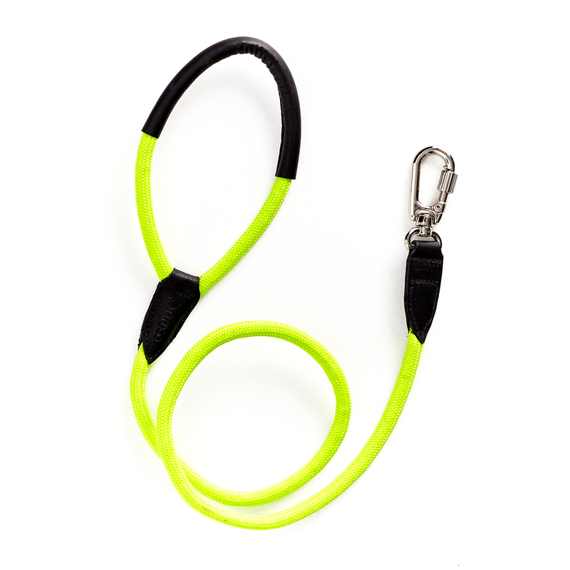 Guia MY BOO Leather Rope - Verde Neon